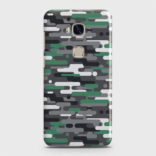 Huawei Honor 5X Cover - Camo Series 2 - Green & Grey Design - Matte Finish - Snap On Hard Case with LifeTime Colors Guarantee