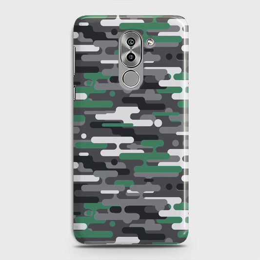 Huawei Honor 6X Cover - Camo Series 2 - Green & Grey Design - Matte Finish - Snap On Hard Case with LifeTime Colors Guarantee