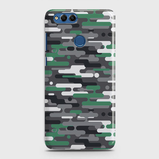 Huawei Honor 7X Cover - Camo Series 2 - Green & Grey Design - Matte Finish - Snap On Hard Case with LifeTime Colors Guarantee
