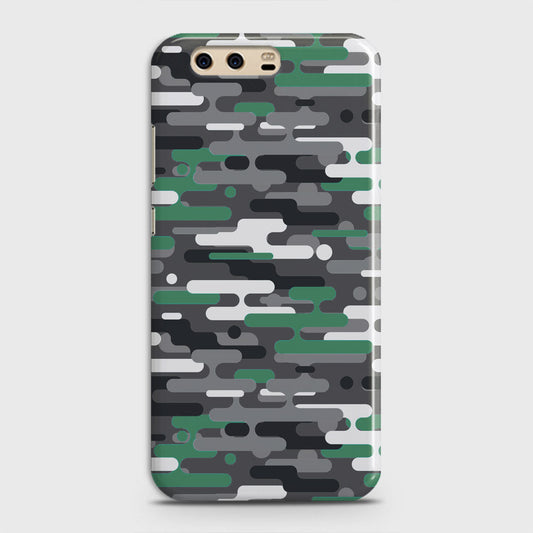 Huawei P10 Cover - Camo Series 2 - Green & Grey Design - Matte Finish - Snap On Hard Case with LifeTime Colors Guarantee