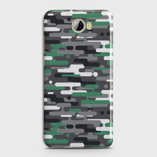 Huawei Y5 II Cover - Camo Series 2 - Green & Grey Design - Matte Finish - Snap On Hard Case with LifeTime Colors Guarantee