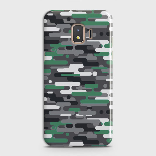 Samsung Galaxy J2 Core 2018 Cover - Camo Series 2 - Green & Grey Design - Matte Finish - Snap On Hard Case with LifeTime Colors Guarantee