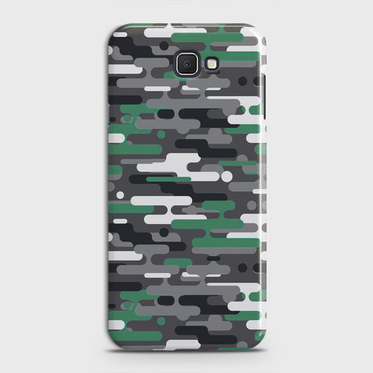 Samsung Galaxy J5 Prime Cover - Camo Series 2 - Green & Grey Design - Matte Finish - Snap On Hard Case with LifeTime Colors Guarantee