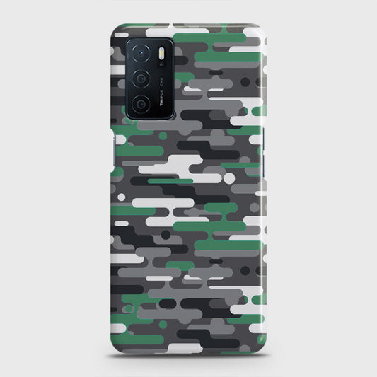 Oppo A16 Cover - Camo Series 2 - Green & Grey Design - Matte Finish - Snap On Hard Case with LifeTime Colors Guarantee