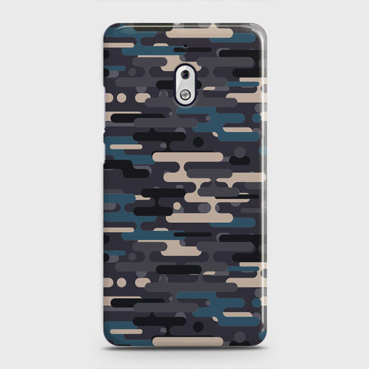 Nokia 2.1 Cover - Camo Series 2 - Blue & Grey Design - Matte Finish - Snap On Hard Case with LifeTime Colors Guarantee