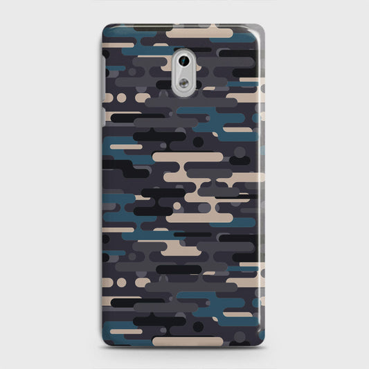 Nokia 3 Cover - Camo Series 2 - Blue & Grey Design - Matte Finish - Snap On Hard Case with LifeTime Colors Guarantee