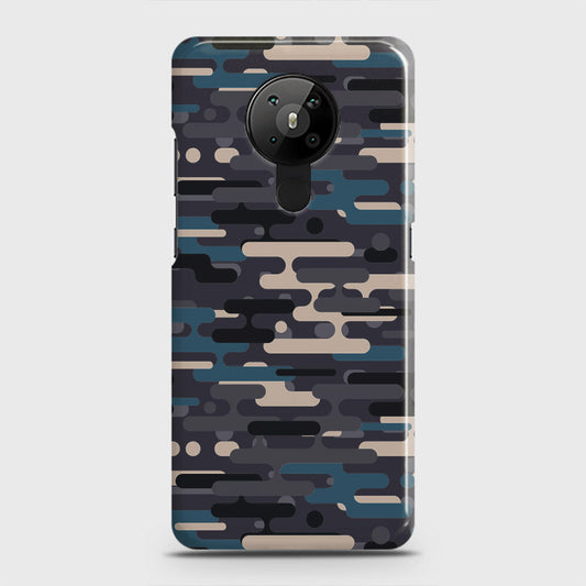 Nokia 5.3  Cover - Camo Series 2 - Blue & Grey Design - Matte Finish - Snap On Hard Case with LifeTime Colors Guarantee