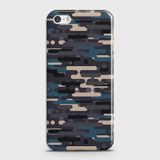 iPhone 5 Cover - Camo Series 2 - Blue & Grey Design - Matte Finish - Snap On Hard Case with LifeTime Colors Guarantee