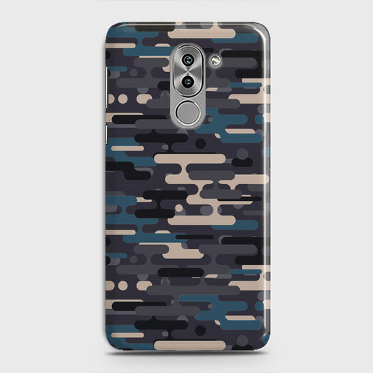 Huawei Honor 6X Cover - Camo Series 2 - Blue & Grey Design - Matte Finish - Snap On Hard Case with LifeTime Colors Guarantee