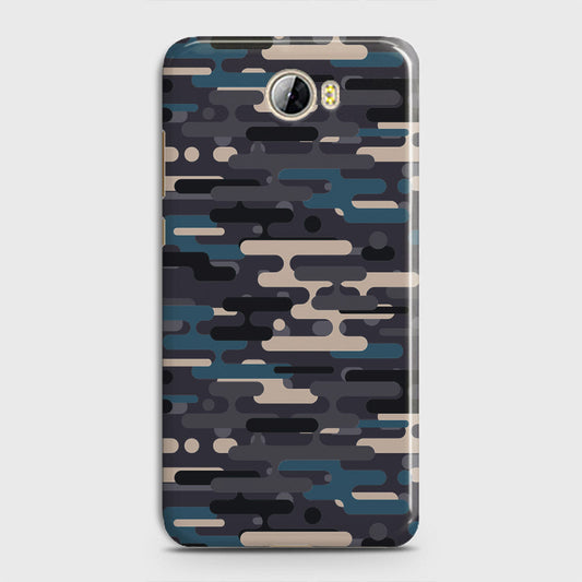 Huawei Y5 II Cover - Camo Series 2 - Blue & Grey Design - Matte Finish - Snap On Hard Case with LifeTime Colors Guarantee