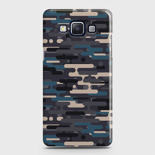 Samsung Galaxy A5 2015 Cover - Camo Series 2 - Blue & Grey Design - Matte Finish - Snap On Hard Case with LifeTime Colors Guarantee