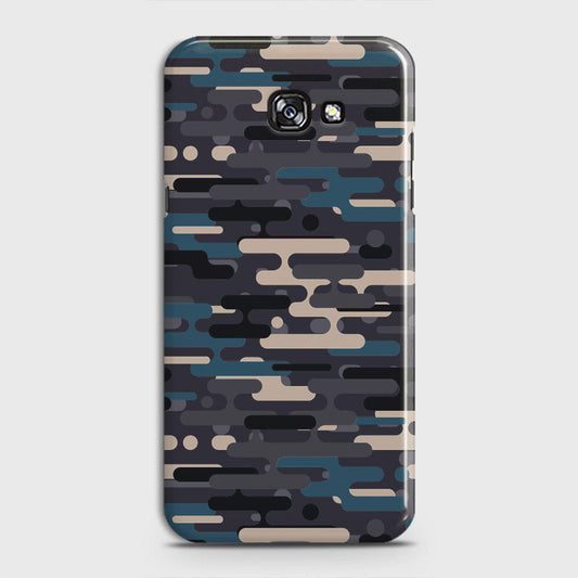 Samsung Galaxy A7 2017 / A720 Cover - Camo Series 2 - Blue & Grey Design - Matte Finish - Snap On Hard Case with LifeTime Colors Guarantee