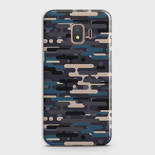 Samsung Galaxy J2 Core 2018 Cover - Camo Series 2 - Blue & Grey Design - Matte Finish - Snap On Hard Case with LifeTime Colors Guarantee