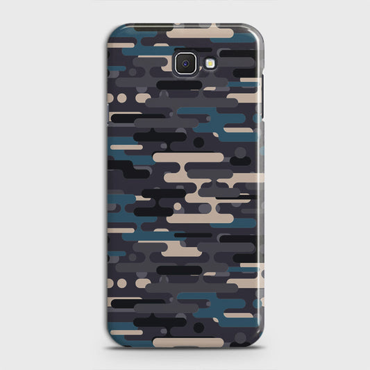 Samsung Galaxy J5 Prime Cover - Camo Series 2 - Blue & Grey Design - Matte Finish - Snap On Hard Case with LifeTime Colors Guarantee