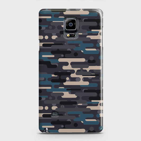 Samsung Galaxy Note 4 Cover - Camo Series 2 - Blue & Grey Design - Matte Finish - Snap On Hard Case with LifeTime Colors Guarantee