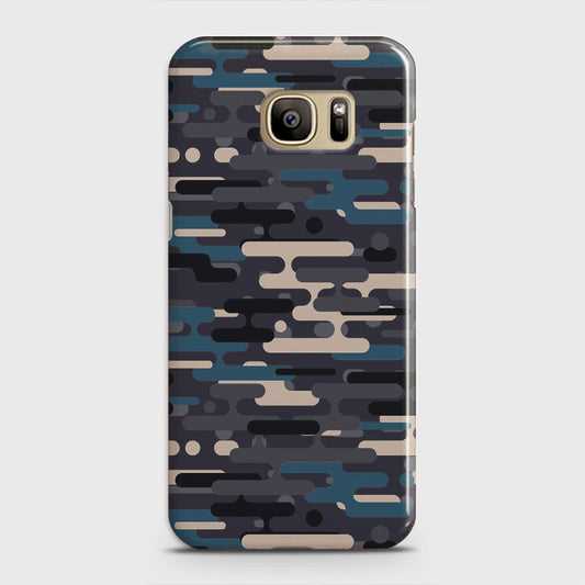 Samsung Galaxy Note 7 Cover - Camo Series 2 - Blue & Grey Design - Matte Finish - Snap On Hard Case with LifeTime Colors Guarantee
