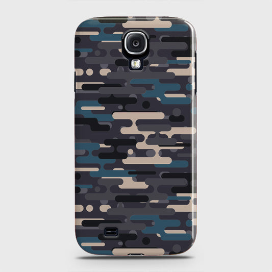 Samsung Galaxy S4 Cover - Camo Series 2 - Blue & Grey Design - Matte Finish - Snap On Hard Case with LifeTime Colors Guarantee