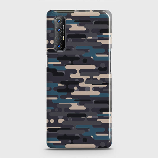 Oppo Reno 3 Pro Cover - Camo Series 2 - Blue & Grey Design - Matte Finish - Snap On Hard Case with LifeTime Colors Guarantee