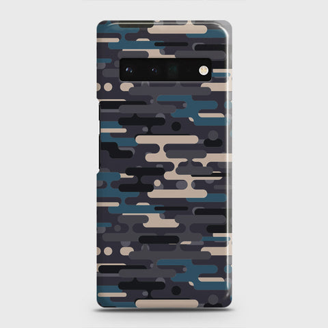 Google Pixel 6 Pro Cover - Camo Series 2 - Blue & Grey Design - Matte Finish - Snap On Hard Case with LifeTime Colors Guarantee