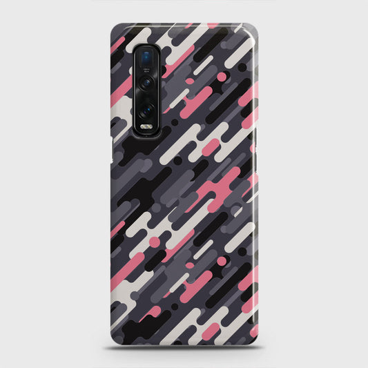 Oppo Find X2 Pro Cover - Camo Series 3 - Pink & Grey Design - Matte Finish - Snap On Hard Case with LifeTime Colors Guarantee