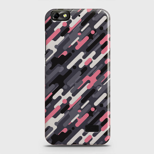 Huawei Honor 4C Cover - Camo Series 3 - Pink & Grey Design - Matte Finish - Snap On Hard Case with LifeTime Colors Guarantee