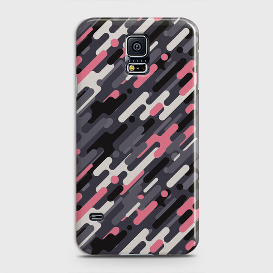 Samsung Galaxy S5 Cover - Camo Series 3 - Pink & Grey Design - Matte Finish - Snap On Hard Case with LifeTime Colors Guarantee