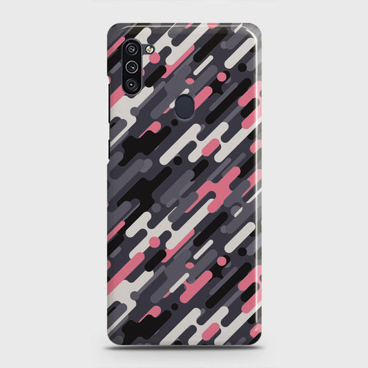 Samsung Galaxy M11 Cover - Camo Series 3 - Pink & Grey Design - Matte Finish - Snap On Hard Case with LifeTime Colors Guarantee