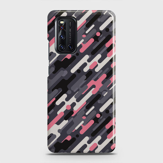 Vivo V19  Cover - Camo Series 3 - Pink & Grey Design - Matte Finish - Snap On Hard Case with LifeTime Colors Guarantee