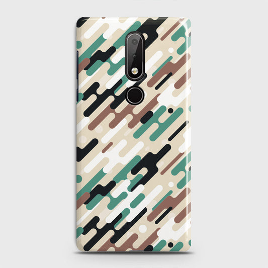 Nokia 7.1 Cover - Camo Series 3 - Black & Brown Design - Matte Finish - Snap On Hard Case with LifeTime Colors Guarantee