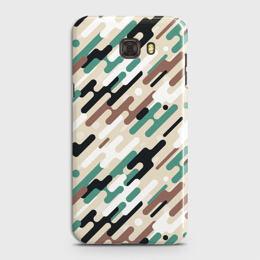 Samsung Galaxy C5 Cover - Camo Series 3 - Black & Brown Design - Matte Finish - Snap On Hard Case with LifeTime Colors Guarantee
