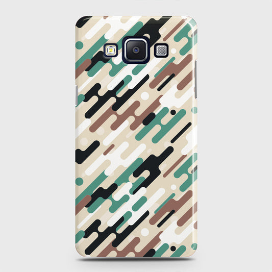 Samsung Galaxy E5 Cover - Camo Series 3 - Black & Brown Design - Matte Finish - Snap On Hard Case with LifeTime Colors Guarantee