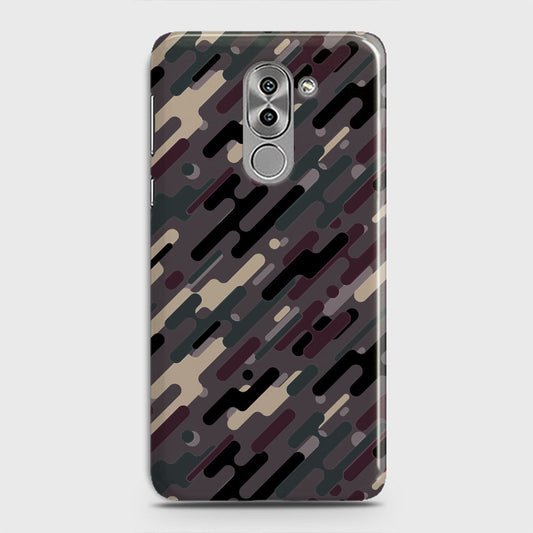 Huawei Honor 6X Cover - Camo Series 3 - Red & Brown Design - Matte Finish - Snap On Hard Case with LifeTime Colors Guarantee