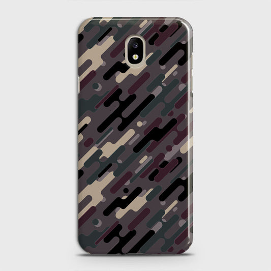 Samsung Galaxy J3 2018 Cover - Camo Series 3 - Red & Brown Design - Matte Finish - Snap On Hard Case with LifeTime Colors Guarantee