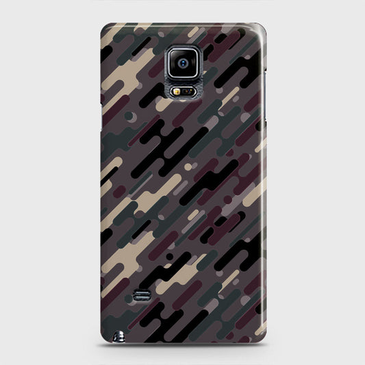 Samsung Galaxy Note 4 Cover - Camo Series 3 - Red & Brown Design - Matte Finish - Snap On Hard Case with LifeTime Colors Guarantee