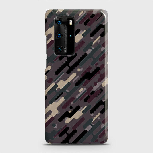 Huawei P40 Pro Cover - Camo Series 3 - Red & Brown Design - Matte Finish - Snap On Hard Case with LifeTime Colors Guarantee