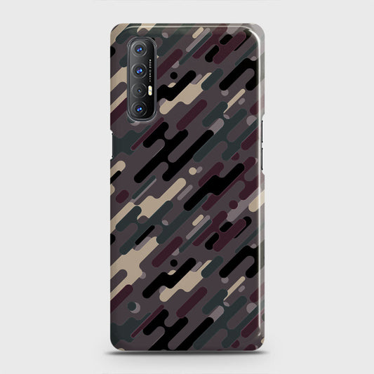 Oppo Reno 3 Pro Cover - Camo Series 3 - Red & Brown Design - Matte Finish - Snap On Hard Case with LifeTime Colors Guarantee