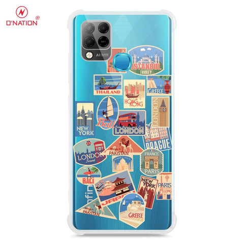 Infinix Hot 10T Cover - Personalised Boarding Pass Ticket Series - 5 Designs - Clear Phone Case - Soft Silicon Borders