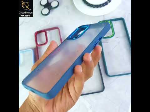 Samsung Galaxy A32 Cover - Blue - Trendy Electroplating Camera Shiny Borders Crash Resistant Pc + Tpu Protection Case