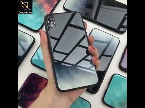 Oppo A7 Cover - Black Marble Series - HQ Ultra Shine Premium Infinity Glass Soft Silicon Borders Case