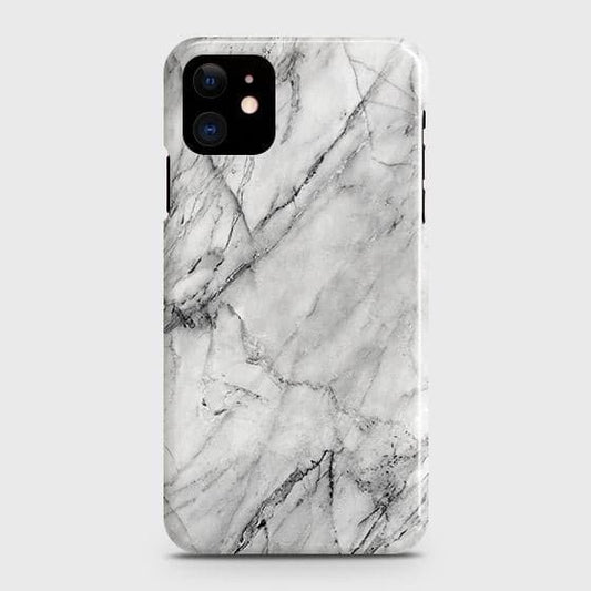 iPhone 12 Cover - Matte Finish - Trendy White Floor Marble Printed Hard Case with Life Time Colors Guarantee - D2