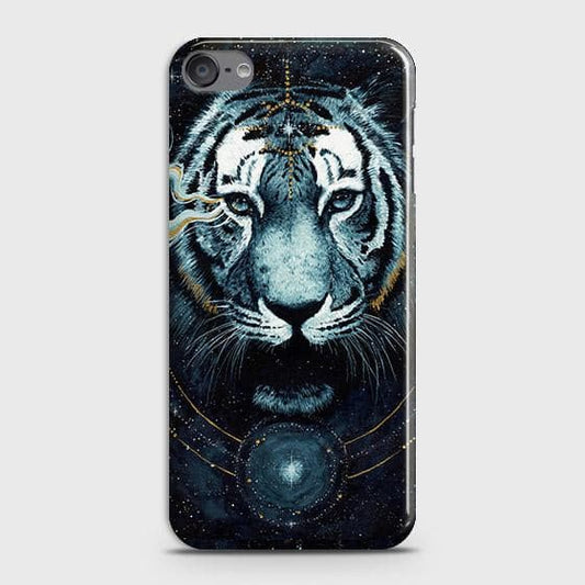 iPod Touch 7 Cover - Vintage Galaxy Tiger Printed Hard Case with Life Time Colors Guarantee