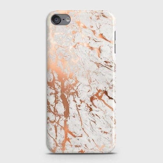 iPod Touch 7 Cover - In Chic Rose Gold Chrome Style Printed Hard Case with Life Time Colors Guarantee