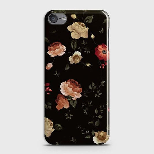 iPod Touch 7 Cover - Matte Finish - Dark Rose Vintage Flowers Printed Hard Case with Life Time Colors Guarantee