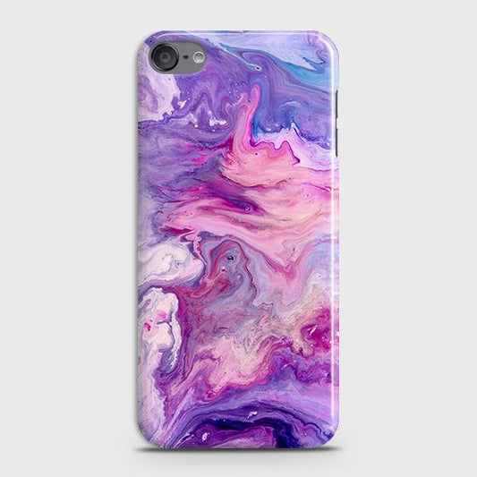 iPod Touch 7 Cover - Chic Blue Liquid Marble Printed Hard Case with Life Time Colors Guarantee