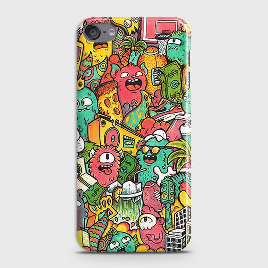 iPod Touch 7 Cover - Matte Finish - Candy Colors Trendy Sticker collage Printed Hard Case with Life Time Colors Guarantee
