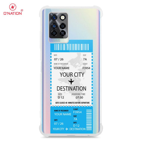 Infinix Note 10 Pro Cover - Personalised Boarding Pass Ticket Series - 5 Designs - Clear Phone Case - Soft Silicon Borders