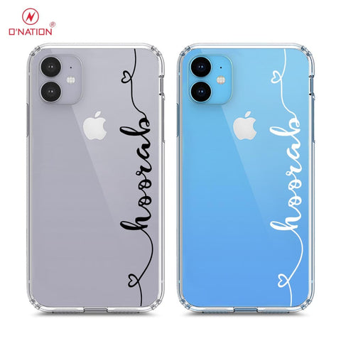 iPhone 11 Cover - Personalised Name Series - 8 Designs - Clear Phone Case - Soft Silicon Borders