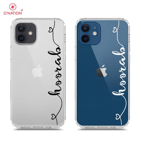 iPhone 12 Cover - Personalised Name Series - 8 Designs - Clear Phone Case - Soft Silicon Borders