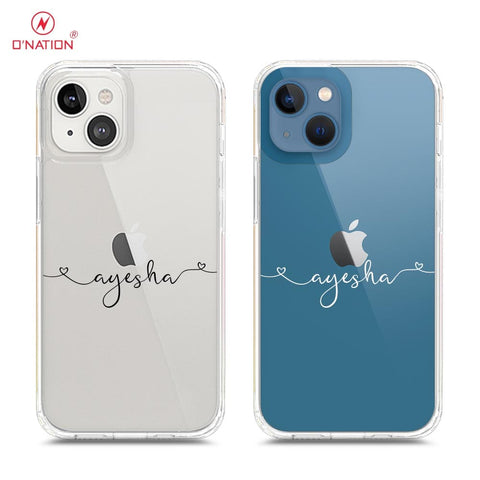 iPhone 13 Cover - Personalised Name Series - 8 Designs - Clear Phone Case - Soft Silicon Borders