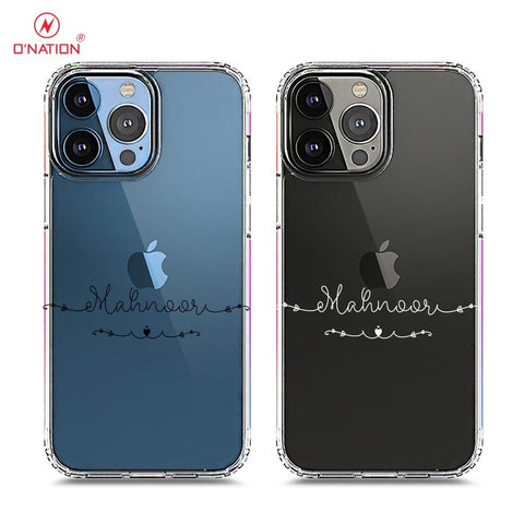 iPhone 13 Pro Max Cover - Personalised Name Series - 8 Designs - Clear Phone Case - Soft Silicon Borders